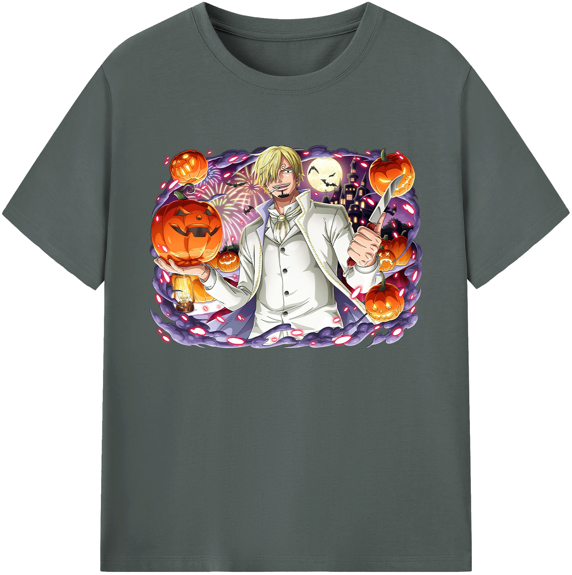 （画像用） ワンピース サンジ ONE PIECE Sanji 綿100％ メンズ半袖Tシャツ｜肌触りやわらか＆通気性